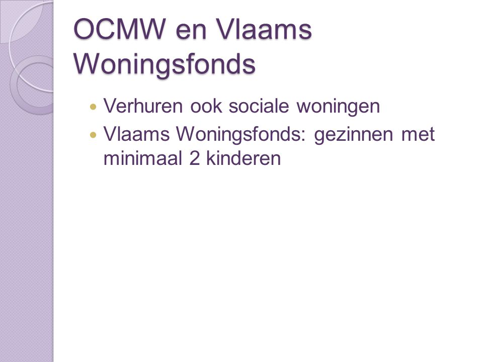 OCMW en Vlaams Woningsfonds