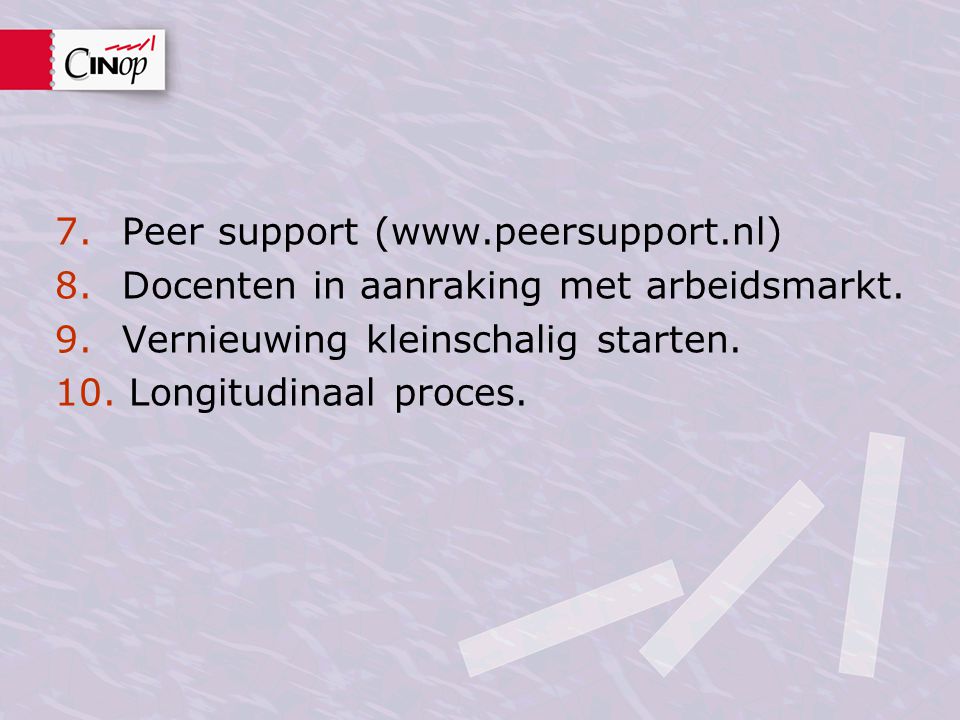 Peer support (