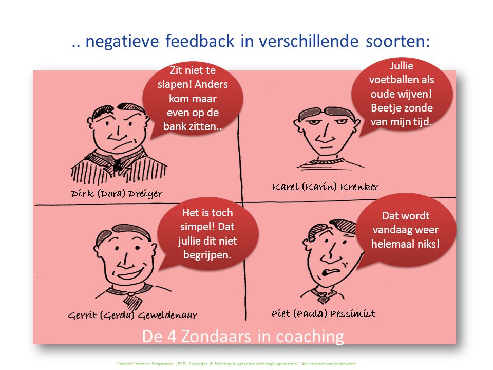 .. negatieve feedback in verschillende soorten: