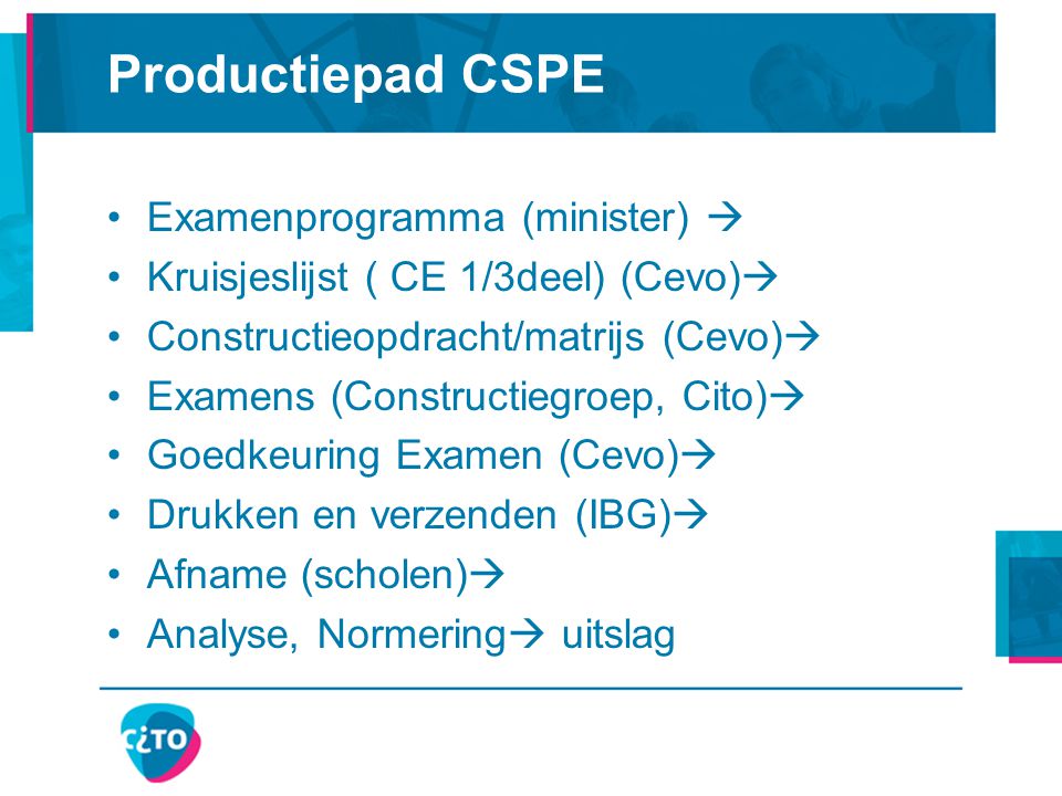 Productiepad CSPE Examenprogramma (minister) 