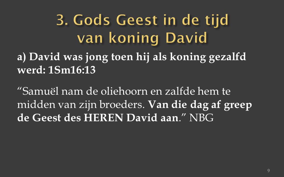3. Gods Geest in de tijd van koning David