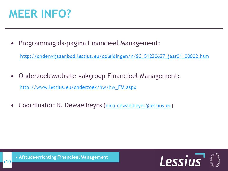 Meer info Programmagids-pagina Financieel Management: