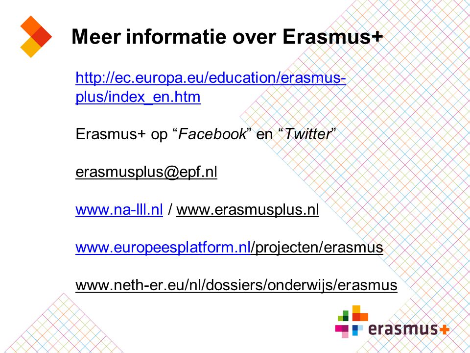 Meer informatie over Erasmus+