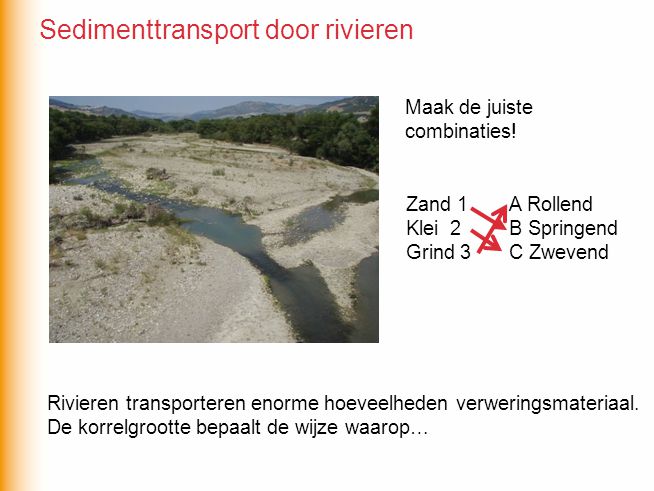 Sedimenttransport door rivieren