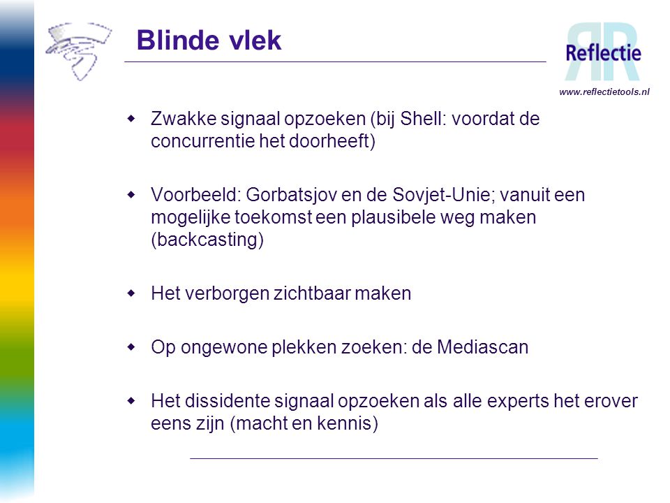 Blinde vlek Zwakke signaal opzoeken (bij Shell: voordat de concurrentie het doorheeft)