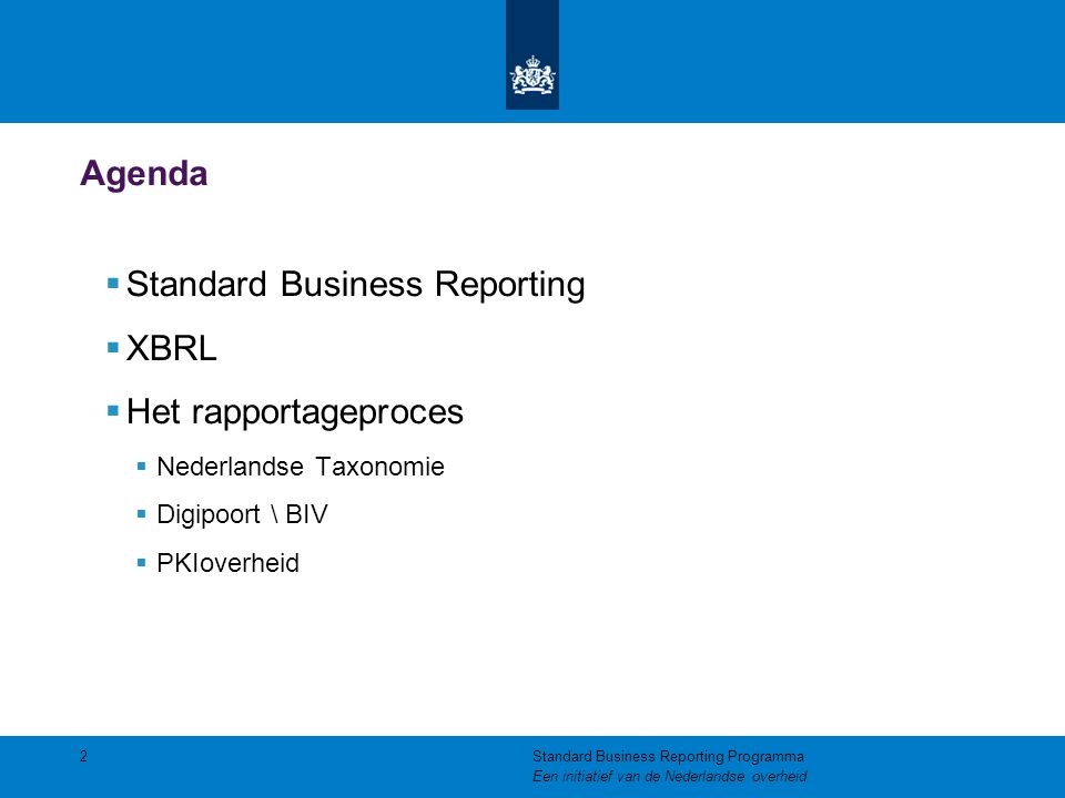 Standard Business Reporting XBRL Het rapportageproces