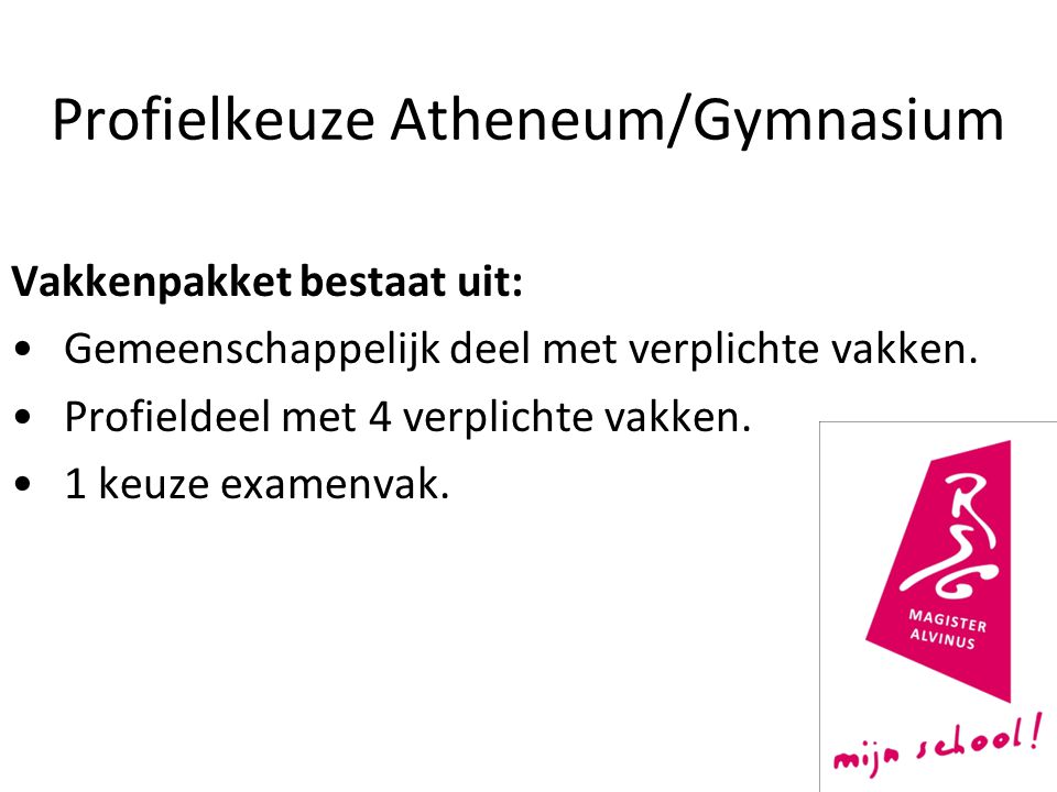 Profielkeuze Atheneum/Gymnasium