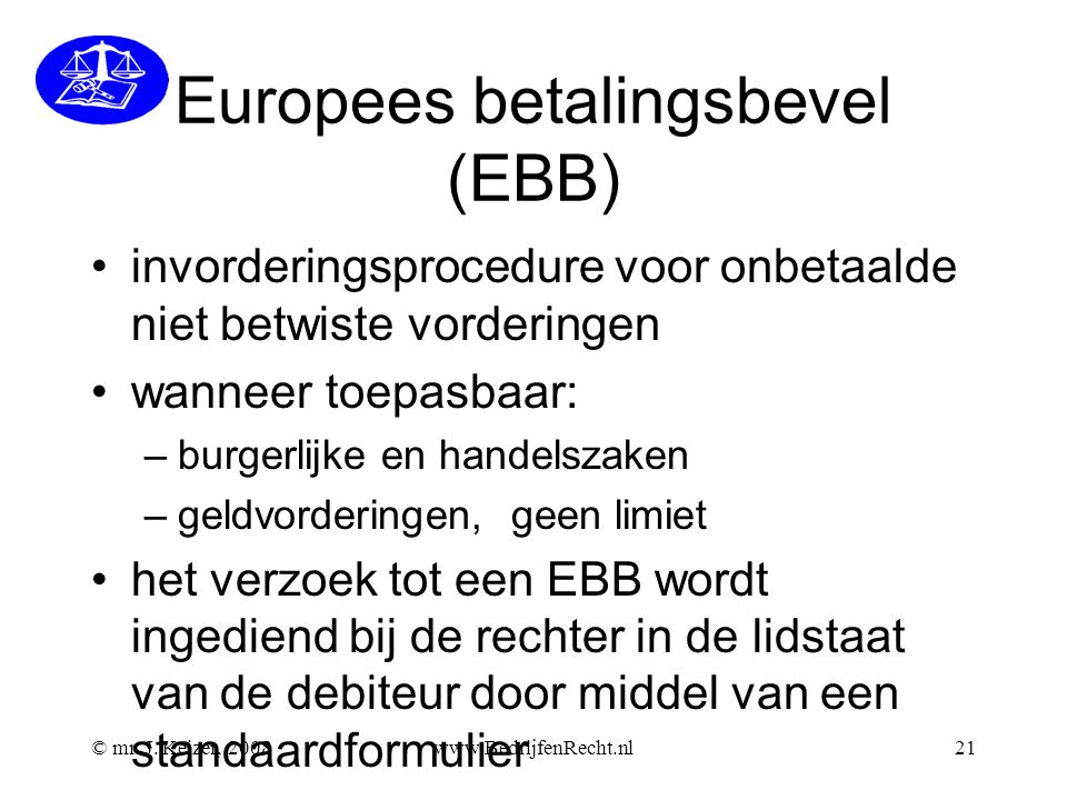 Europees betalingsbevel (EBB)