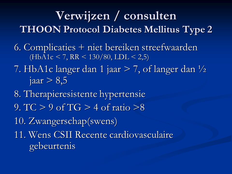 Verwijzen / consulten THOON Protocol Diabetes Mellitus Type 2