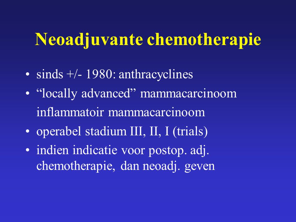 Neoadjuvante chemotherapie