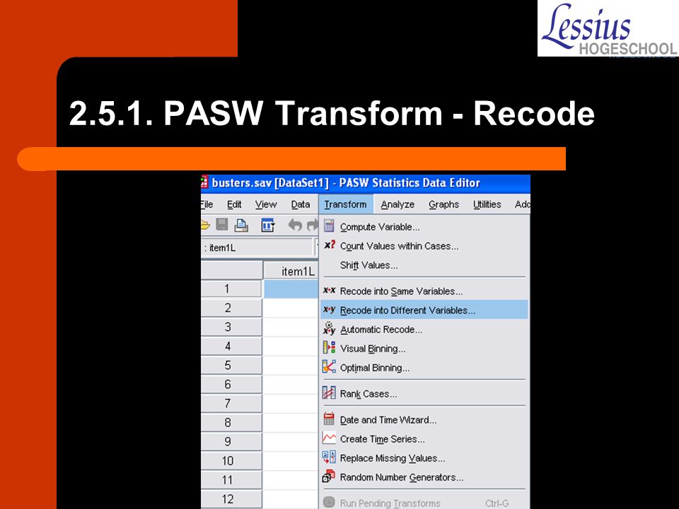 PASW Transform - Recode