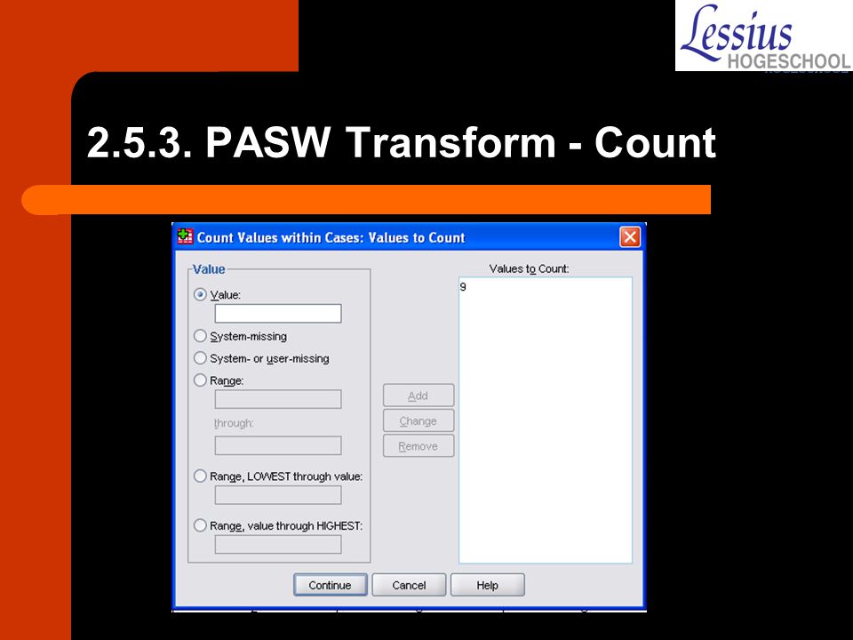 PASW Transform - Count