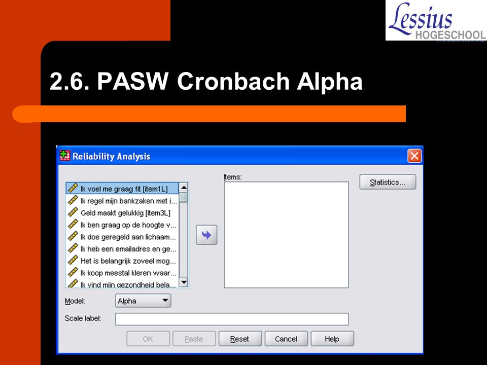2.6. PASW Cronbach Alpha