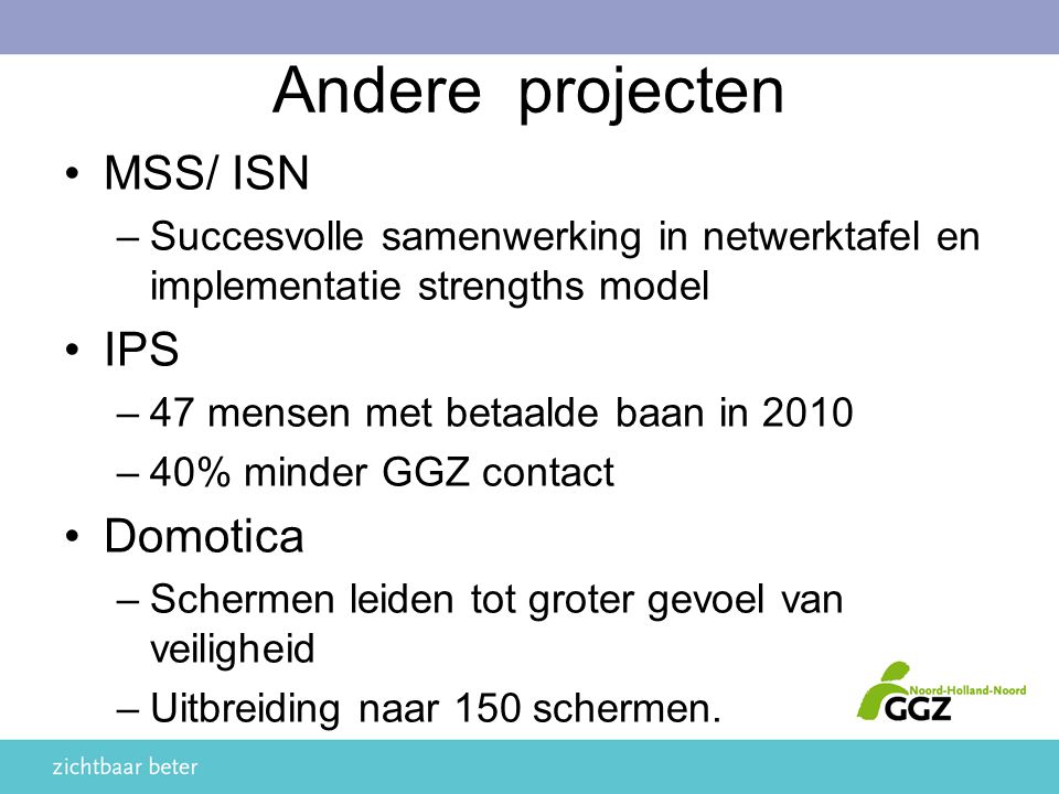 Andere projecten MSS/ ISN IPS Domotica