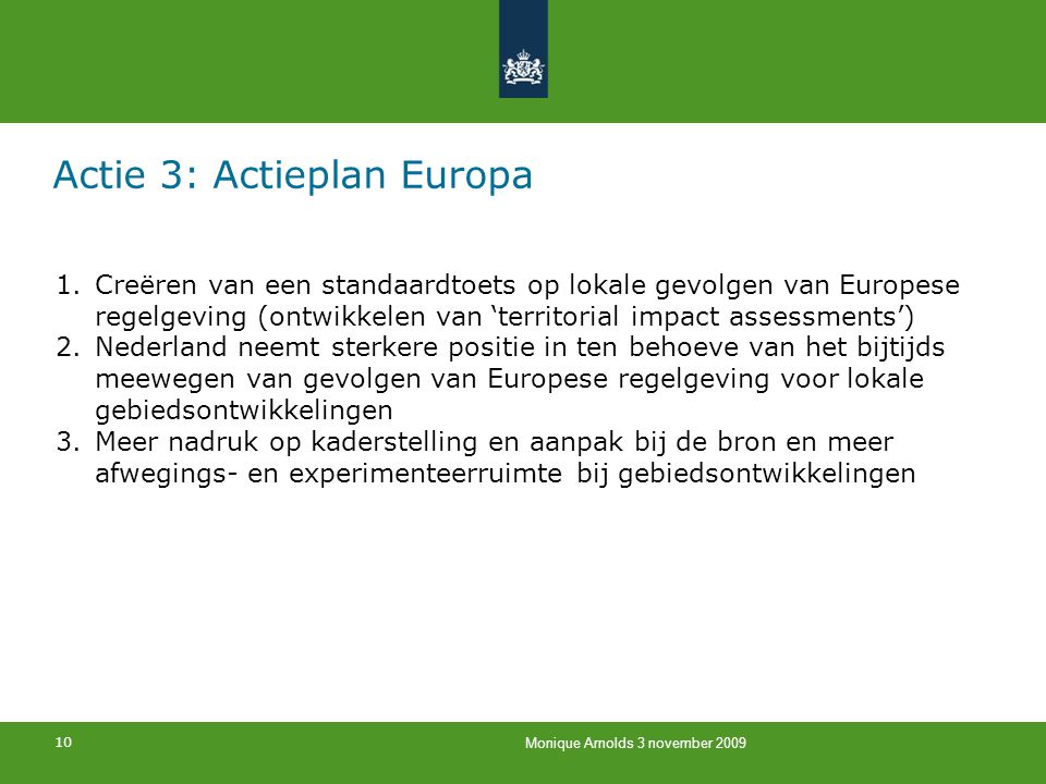 Actie 3: Actieplan Europa