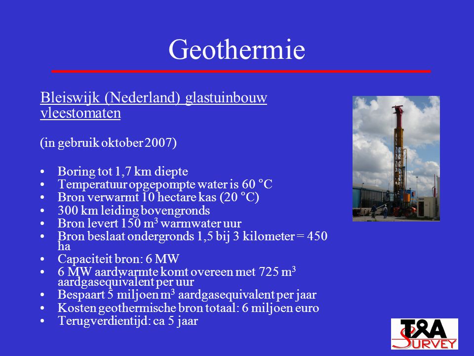 Geothermie Bleiswijk (Nederland) glastuinbouw vleestomaten