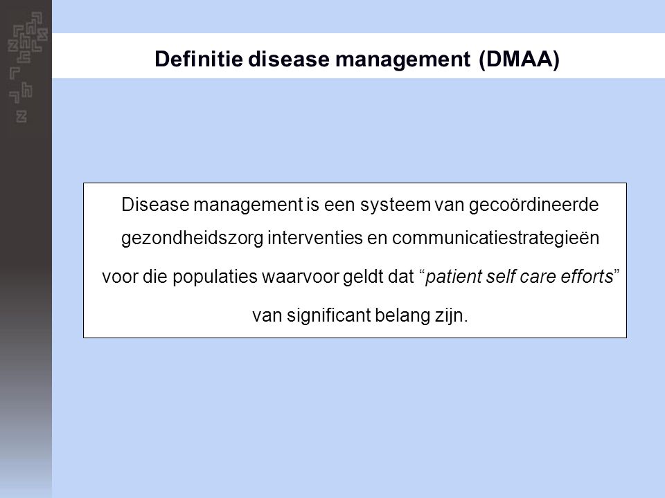 Definitie disease management (DMAA)