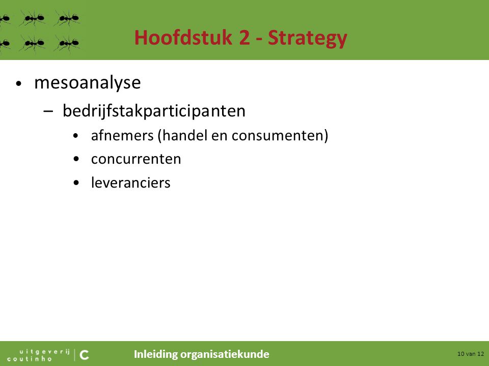 Hoofdstuk 2 - Strategy mesoanalyse bedrijfstakparticipanten
