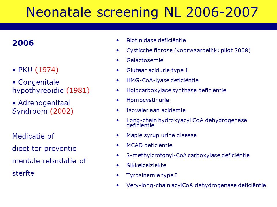 Neonatale screening NL