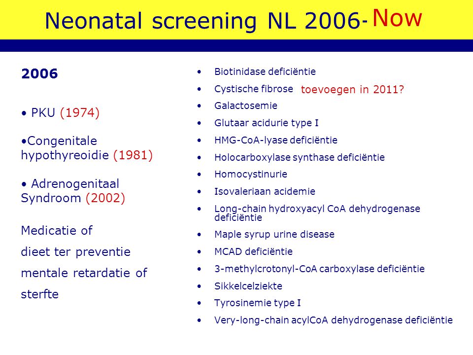 Neonatal screening NL