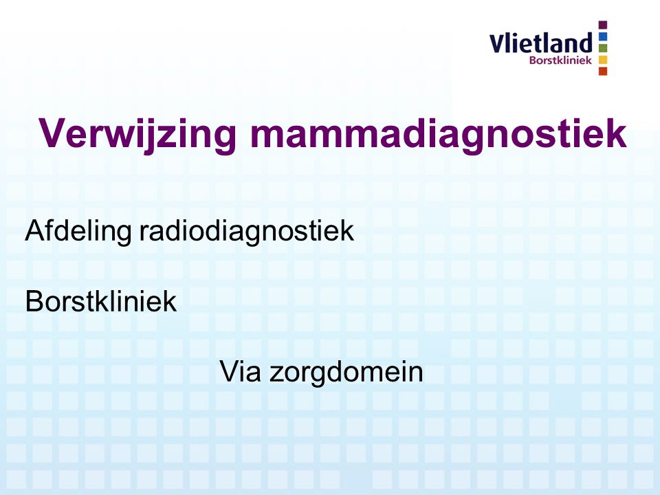 Verwijzing mammadiagnostiek