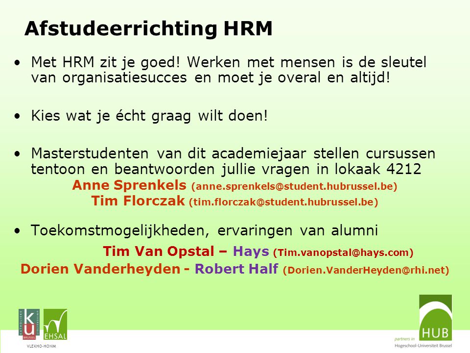 Afstudeerrichting HRM