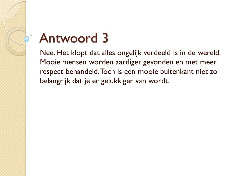 Antwoord 3