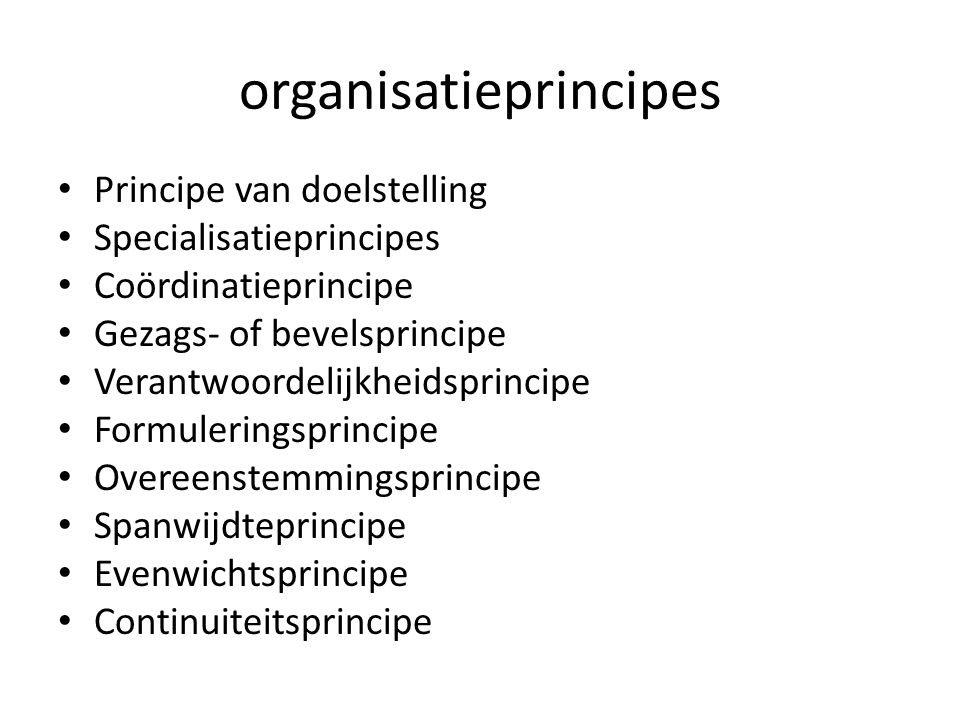 organisatieprincipes