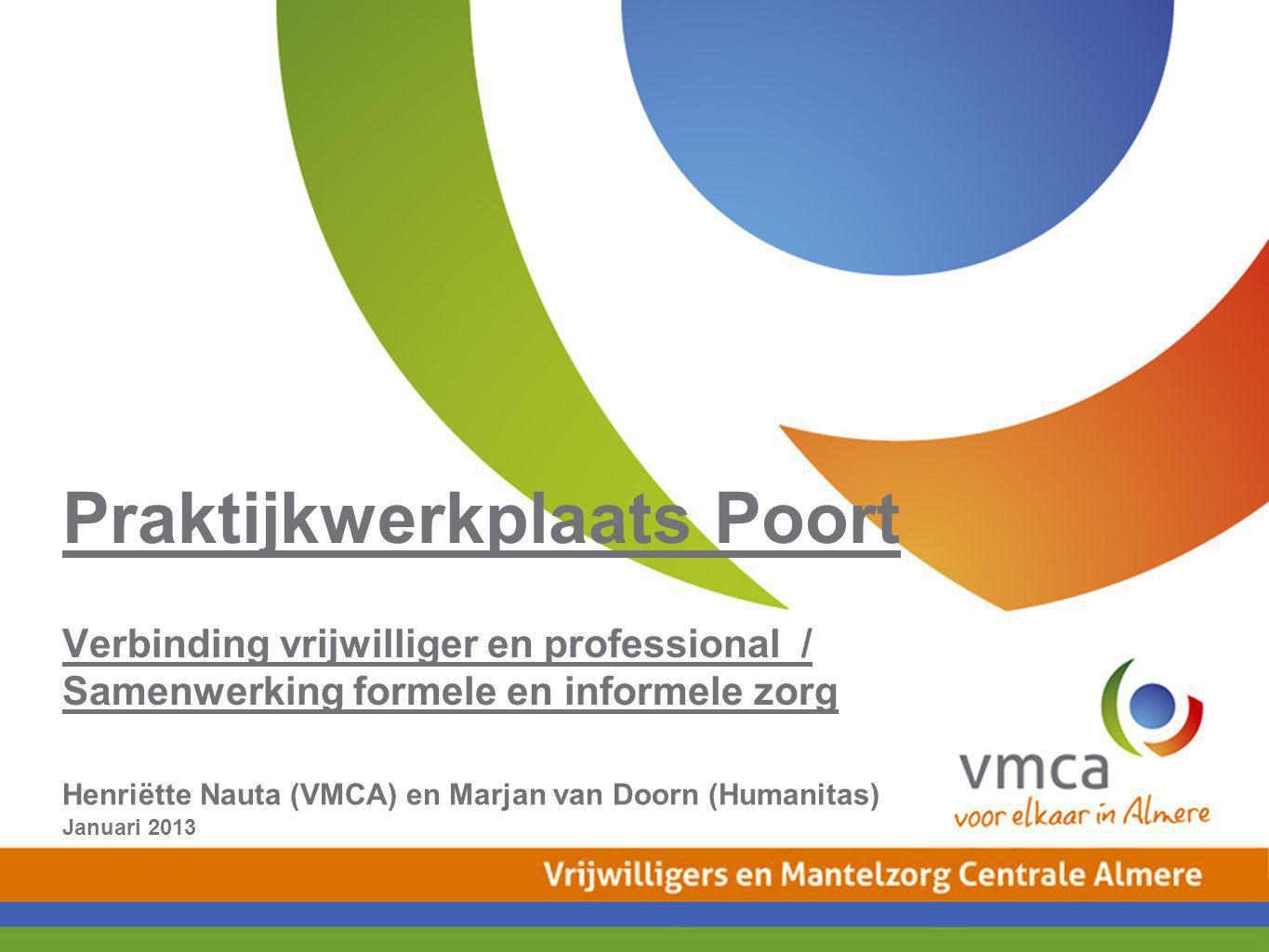 Praktijkwerkplaats Poort Verbinding vrijwilliger en professional / Samenwerking formele en informele zorg