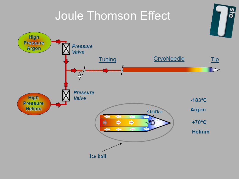 Joule Thomson Effect Tubing CryoNeedle Tip -183°C Argon Orifice +70°C