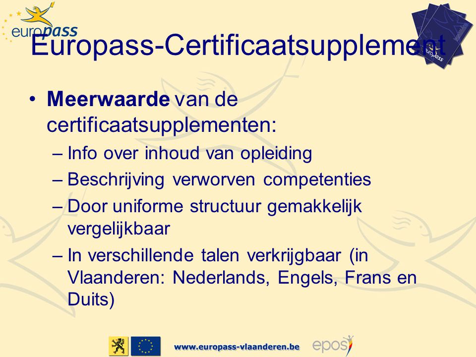 Europass-Certificaatsupplement