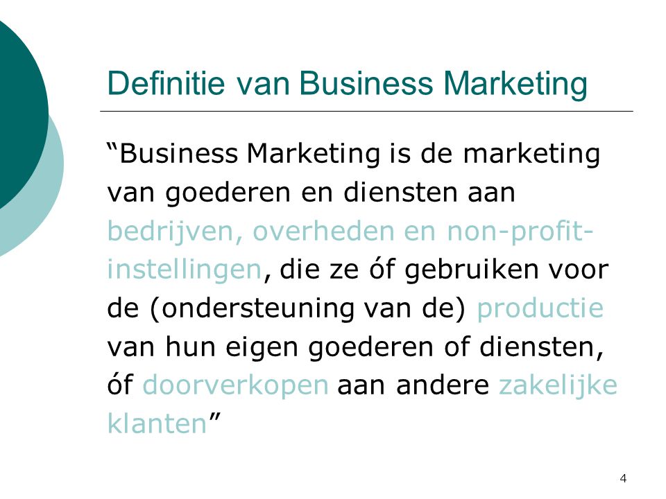 Definitie van Business Marketing