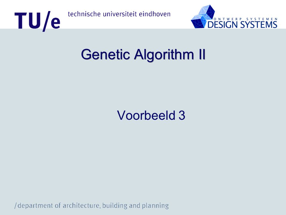 Genetic Algorithm II Voorbeeld 3