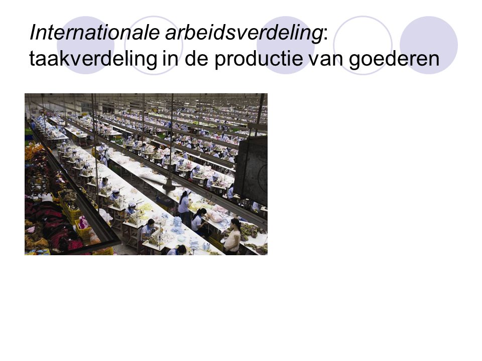 Internationale arbeidsverdeling: taakverdeling in de productie van goederen
