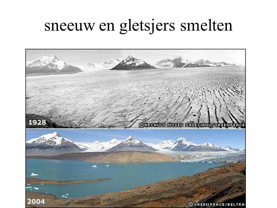sneeuw en gletsjers smelten