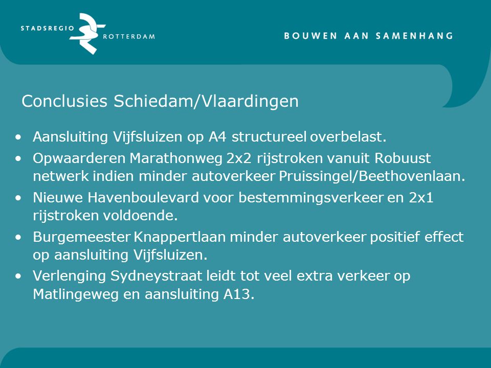 Conclusies Schiedam/Vlaardingen