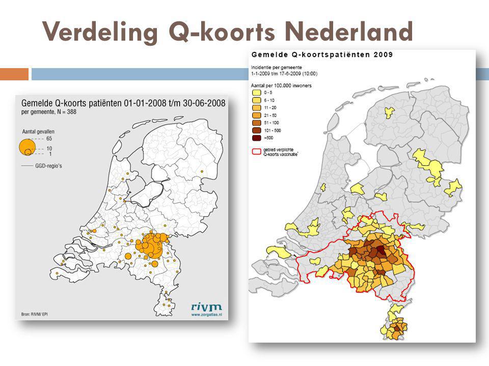 Verdeling Q-koorts Nederland