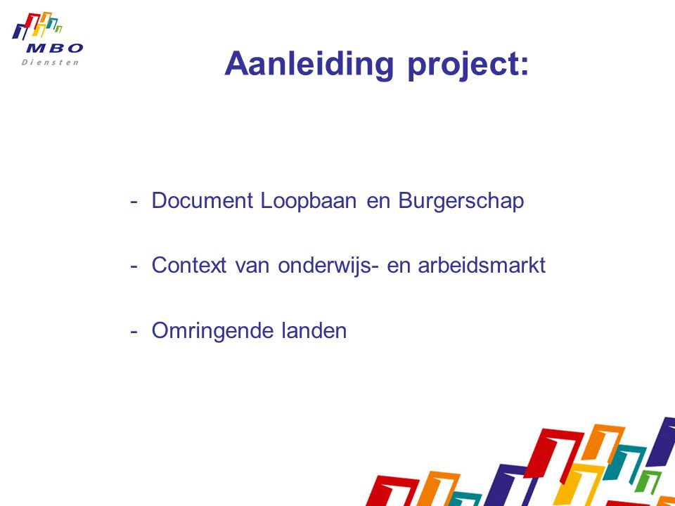 Aanleiding project: Document Loopbaan en Burgerschap