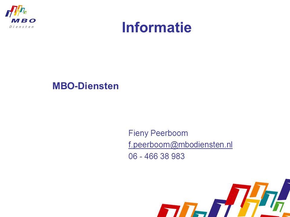 Informatie MBO-Diensten Fieny Peerboom
