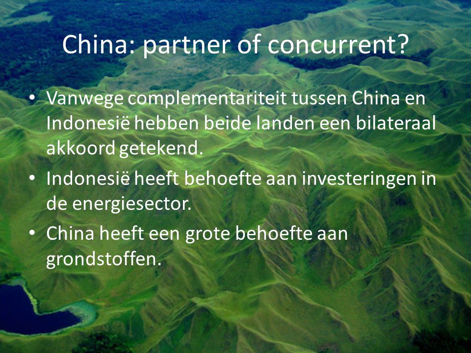 China: partner of concurrent