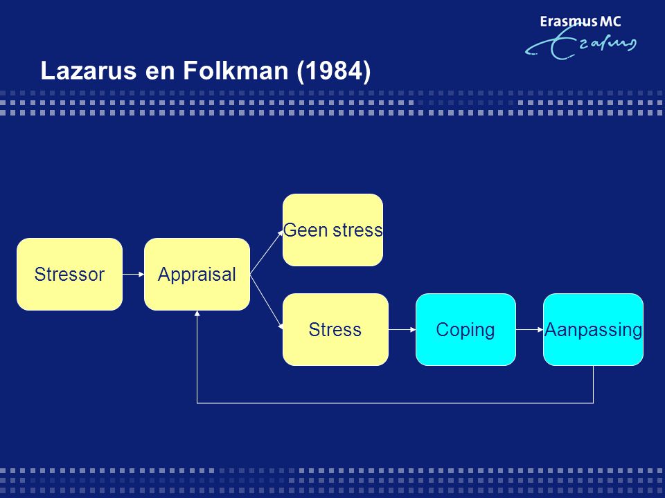 Lazarus en Folkman (1984) Geen stress Stressor Appraisal Stress Coping