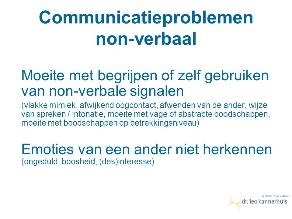 Communicatieproblemen non-verbaal