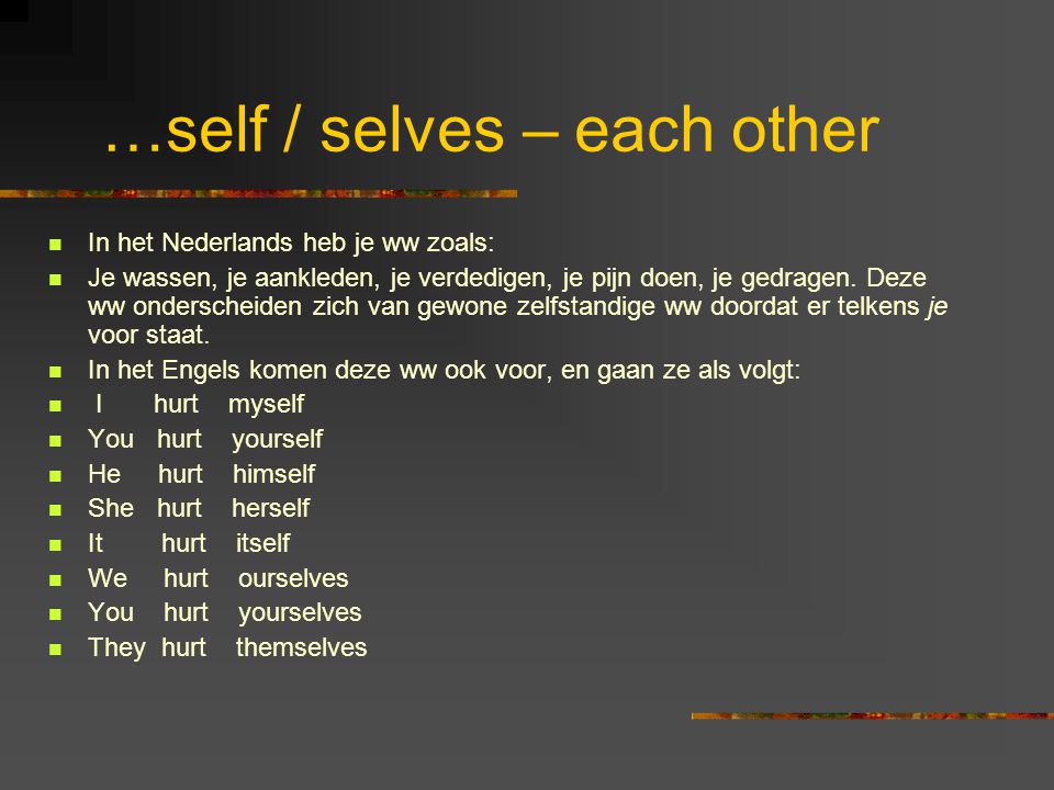 …self / selves – each other
