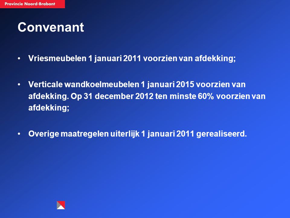 Convenant Vriesmeubelen 1 januari 2011 voorzien van afdekking;