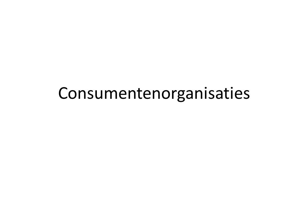 Consumentenorganisaties