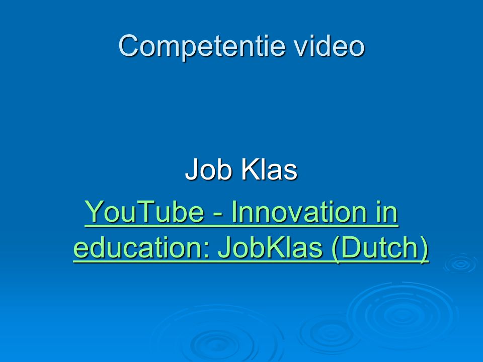 YouTube - Innovation in education: JobKlas (Dutch)