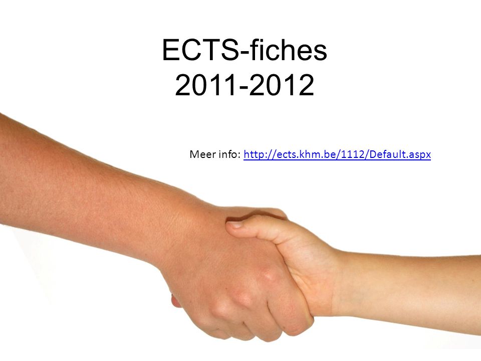 ECTS-fiches Meer info: