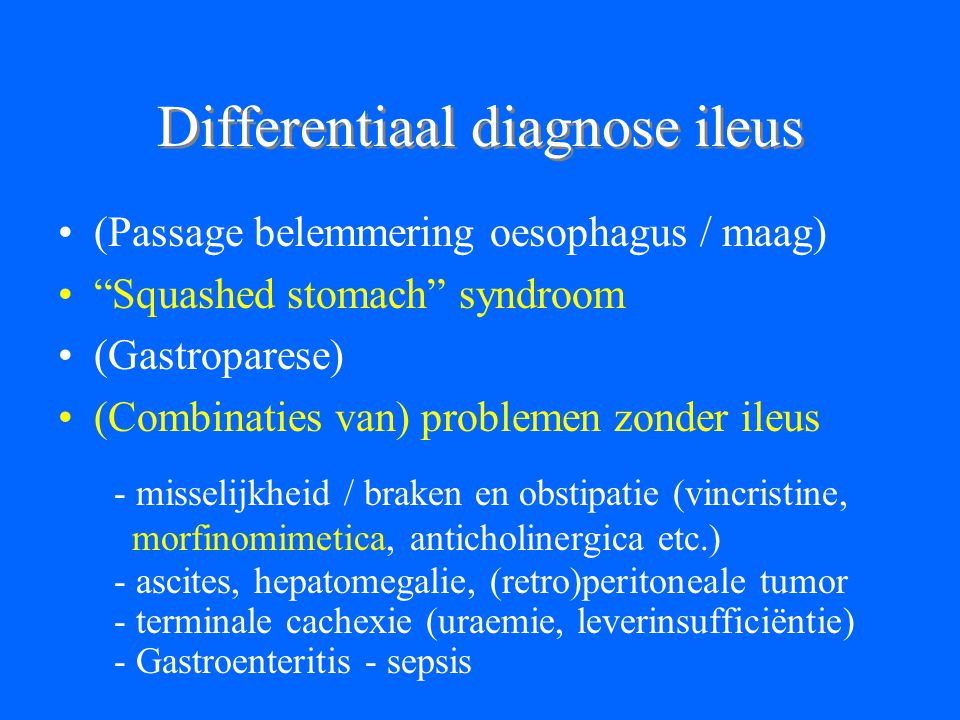 Differentiaal diagnose ileus