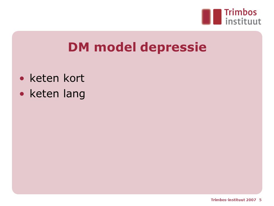 DM model depressie keten kort keten lang