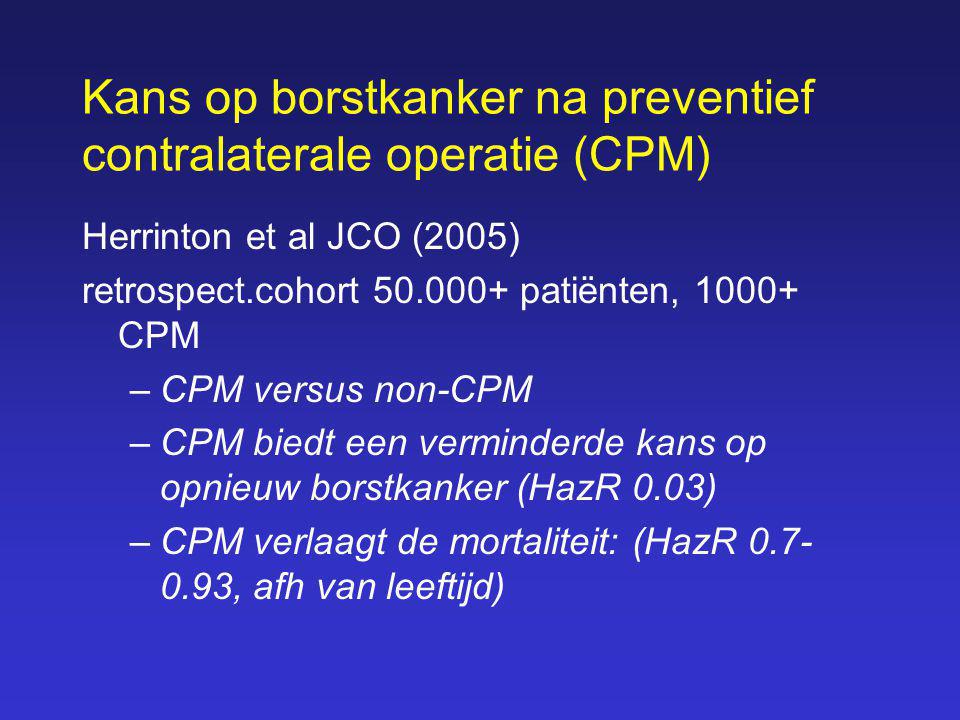 Kans op borstkanker na preventief contralaterale operatie (CPM)